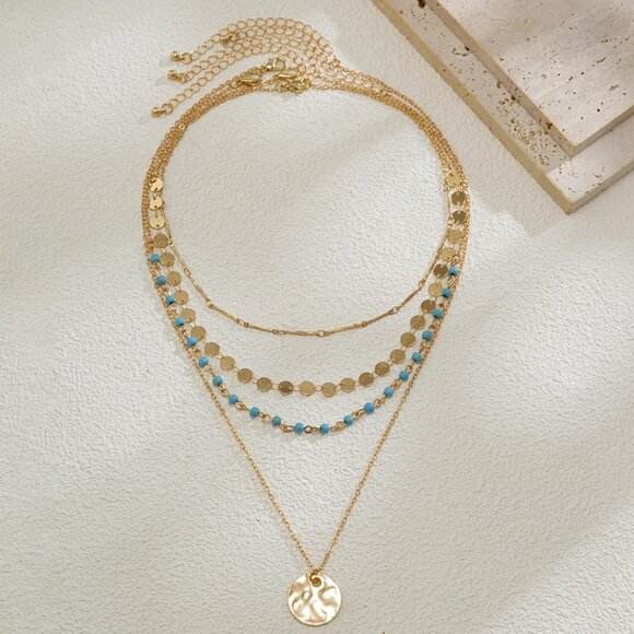 Women's E5-layer Layered Boho Necklaces Cowgirl Jewellery Accessories Outfits - Picture 7 of 9